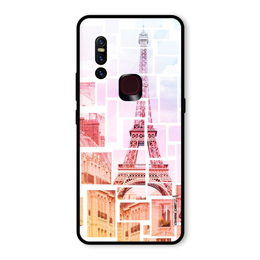 Mosiac City Glass Back Case for Vivo V15