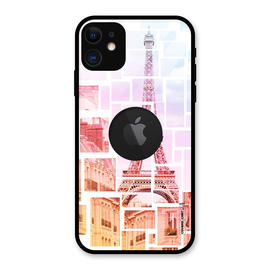 Mosiac City Glass Back Case for iPhone 11 Logo Cut