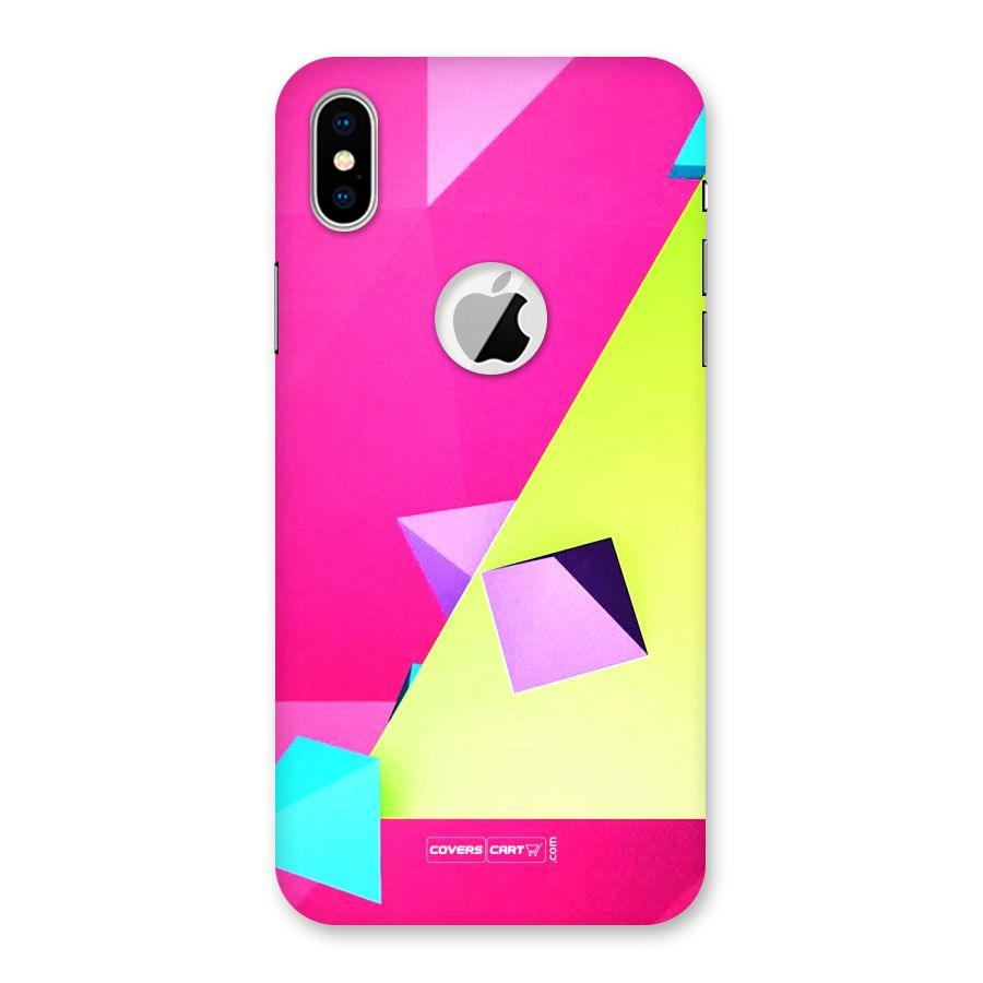 Motion Triangles Back Case for iPhone X Logo Cut