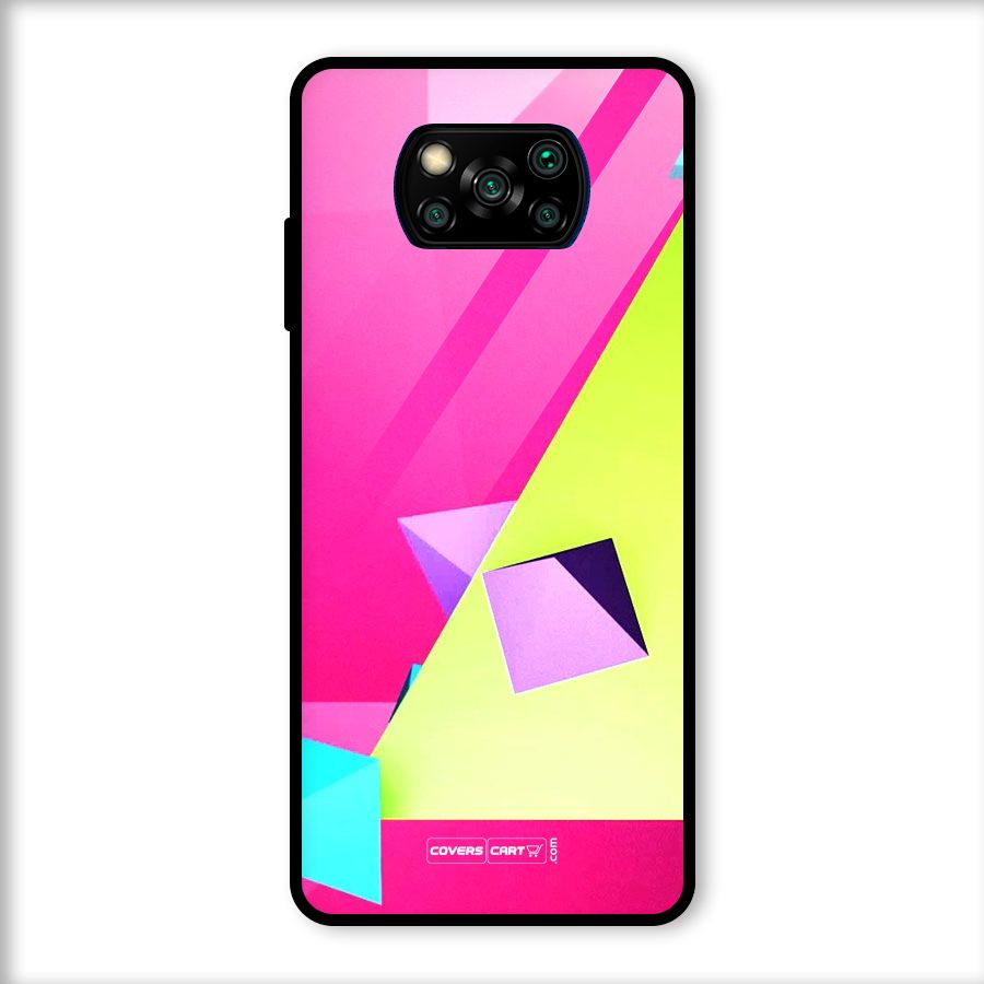 Motion Triangles Glass Back Case for Poco X3