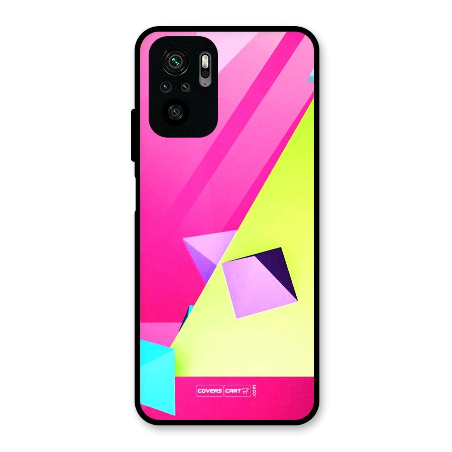 Motion Triangles Glass Back Case for Redmi Note 10S