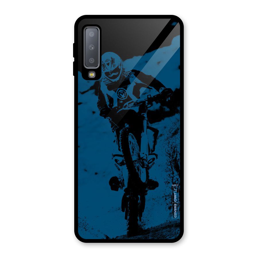 Moto Combat Glass Back Case for Galaxy A7 (2018)