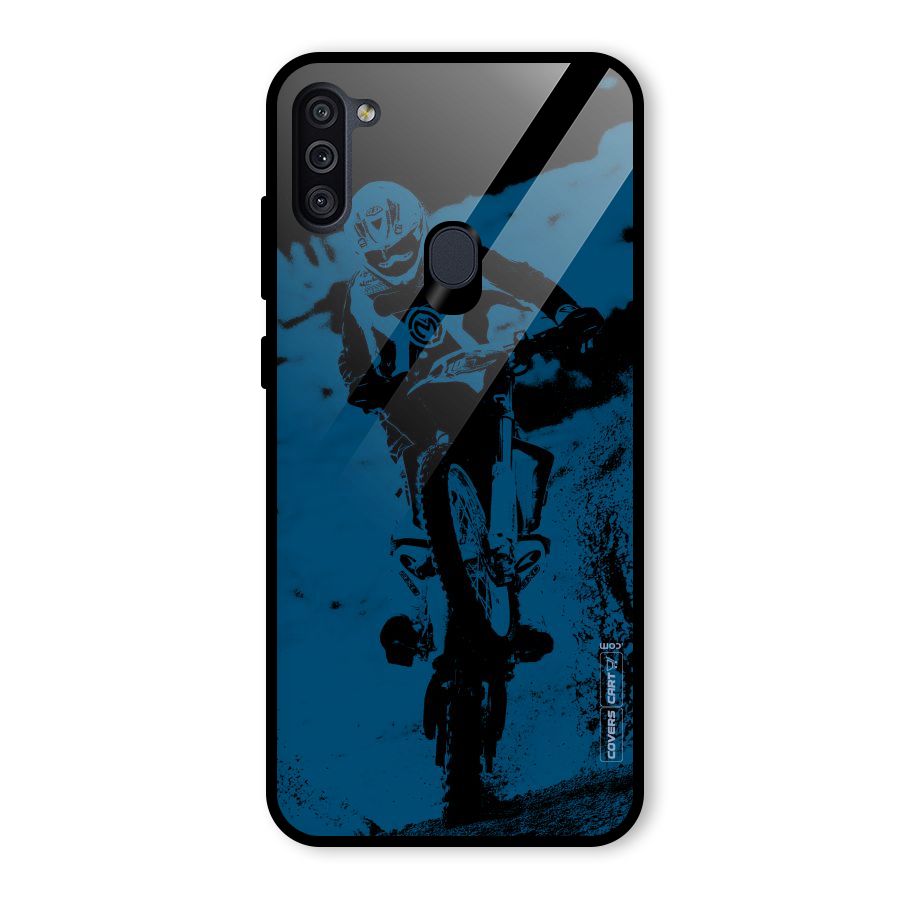 Moto Combat Glass Back Case for Galaxy M11