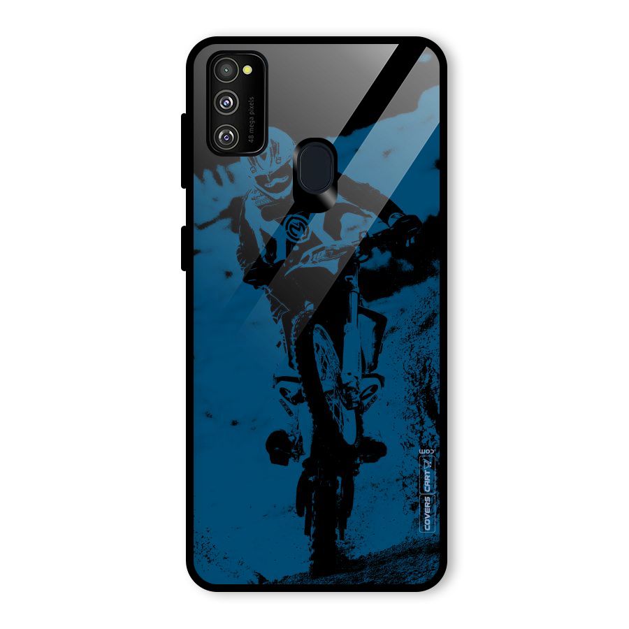 Moto Combat Glass Back Case for Galaxy M21