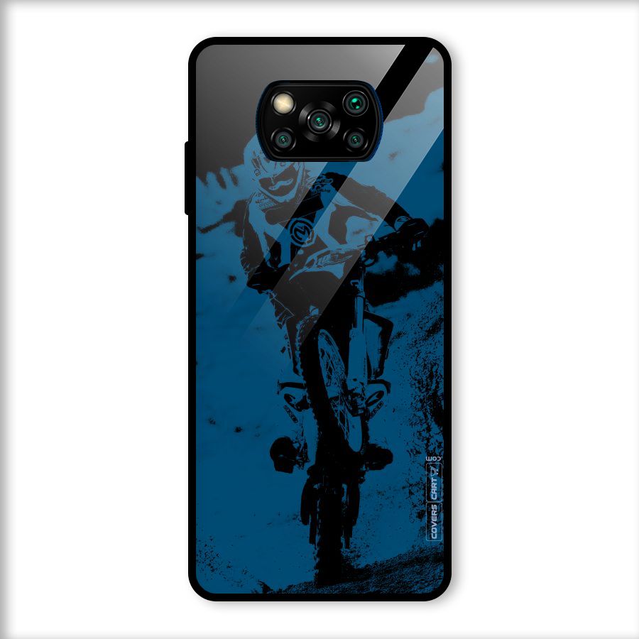 Moto Combat Glass Back Case for Poco X3