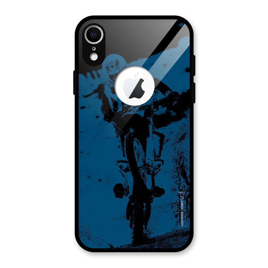Moto Combat Glass Back Case for iPhone XR Logo Cut
