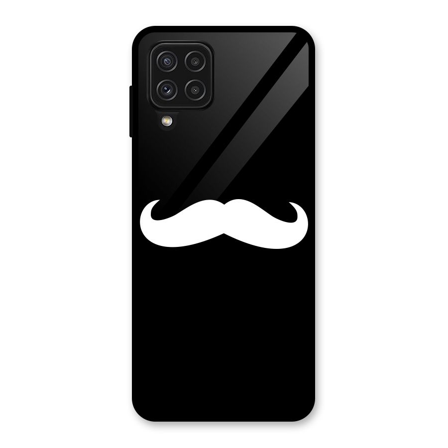 Moustache Love Glass Back Case for Galaxy A22 4G