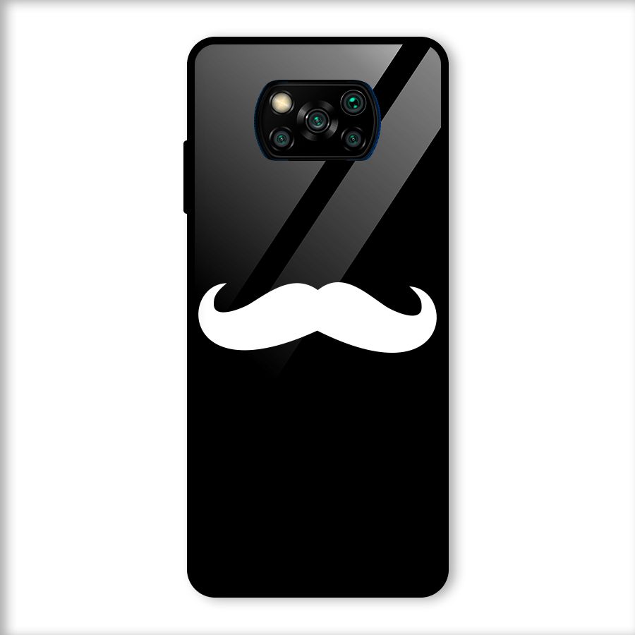 Moustache Love Glass Back Case for Poco X3