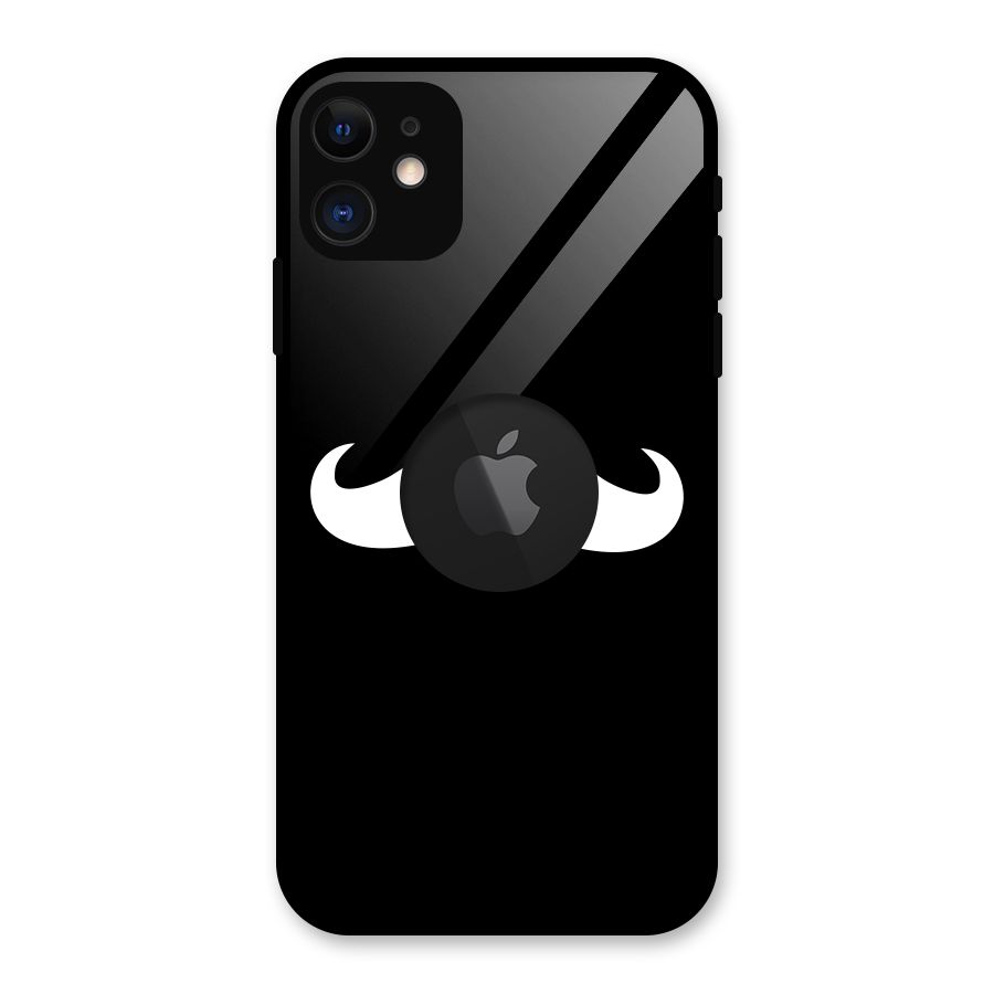 Moustache Love Glass Back Case for iPhone 11 Logo Cut