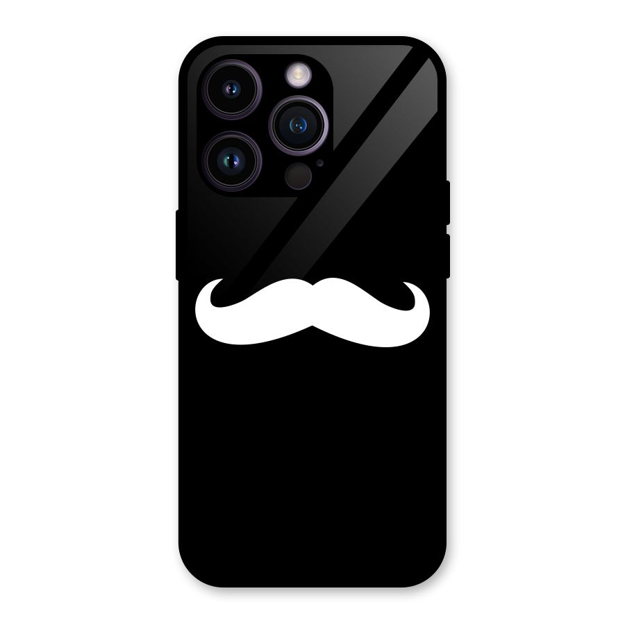 Moustache Love Glass Back Case for iPhone 14 Pro