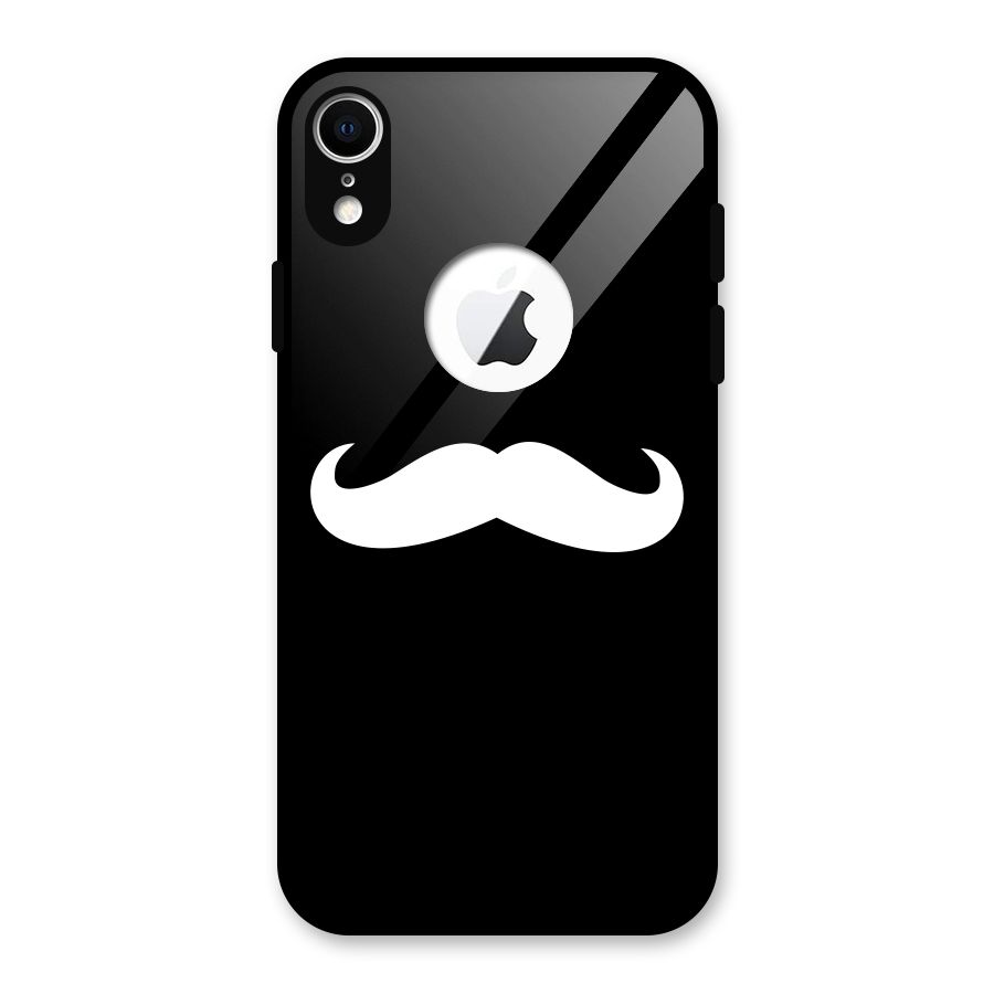 Moustache Love Glass Back Case for iPhone XR Logo Cut