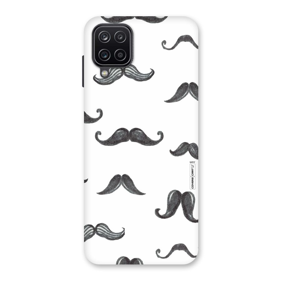 Moustache Pattern (Black) Back Case for Galaxy A12