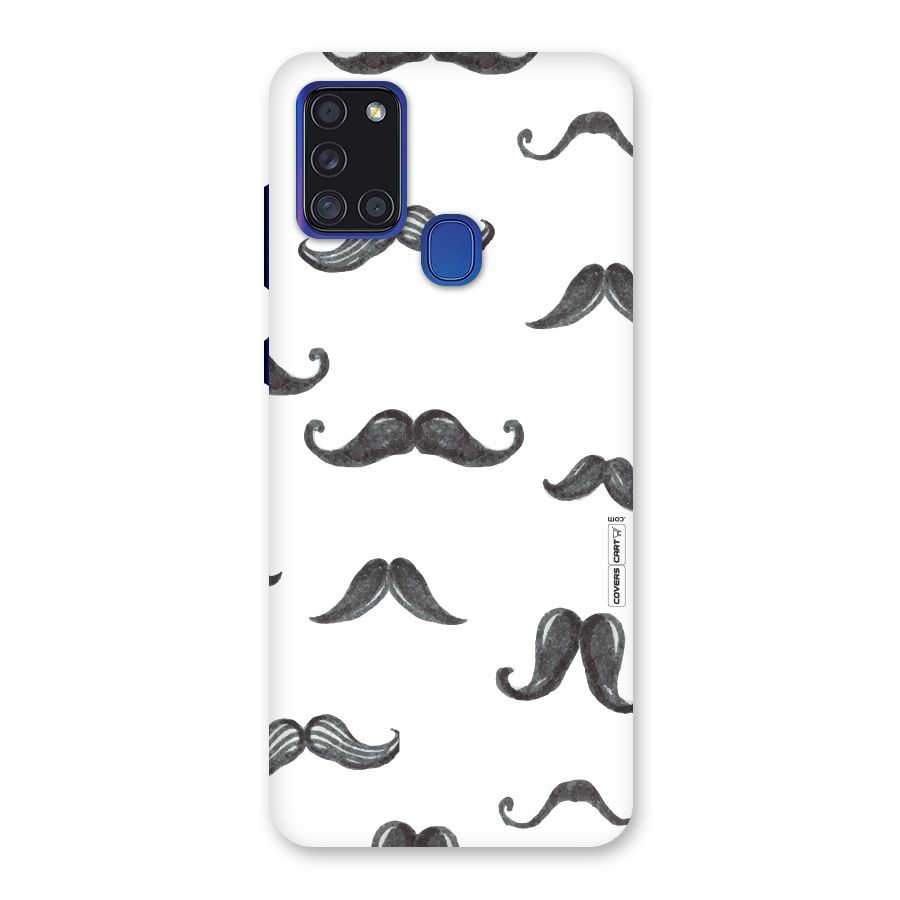 Moustache Pattern (Black) Back Case for Galaxy A21s