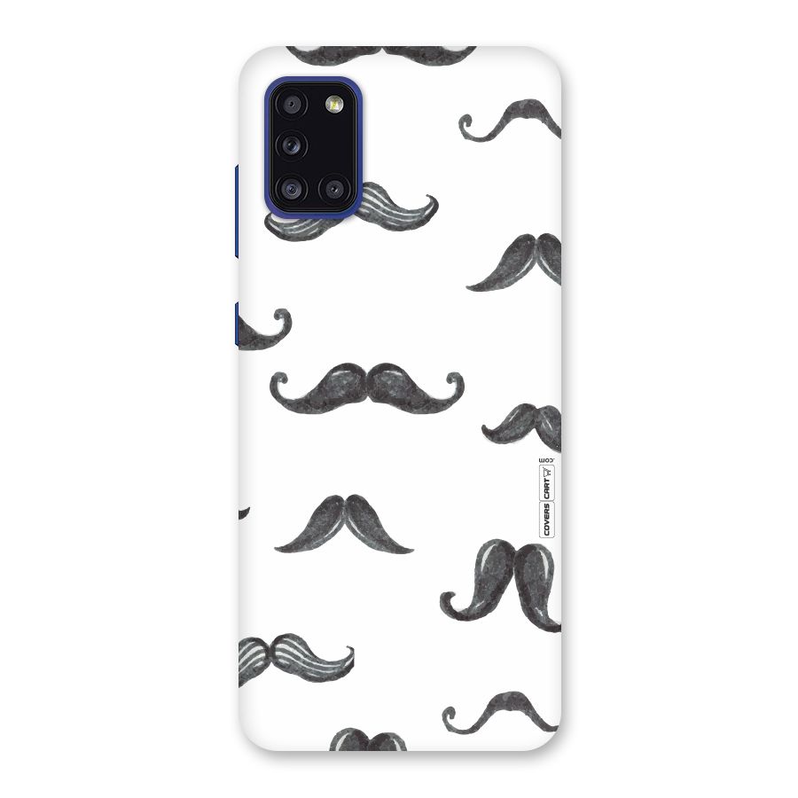Moustache Pattern (Black) Back Case for Galaxy A31