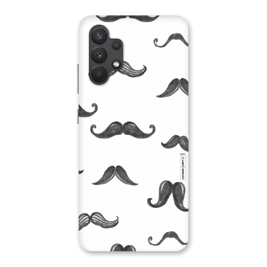 Moustache Pattern (Black) Back Case for Galaxy A32