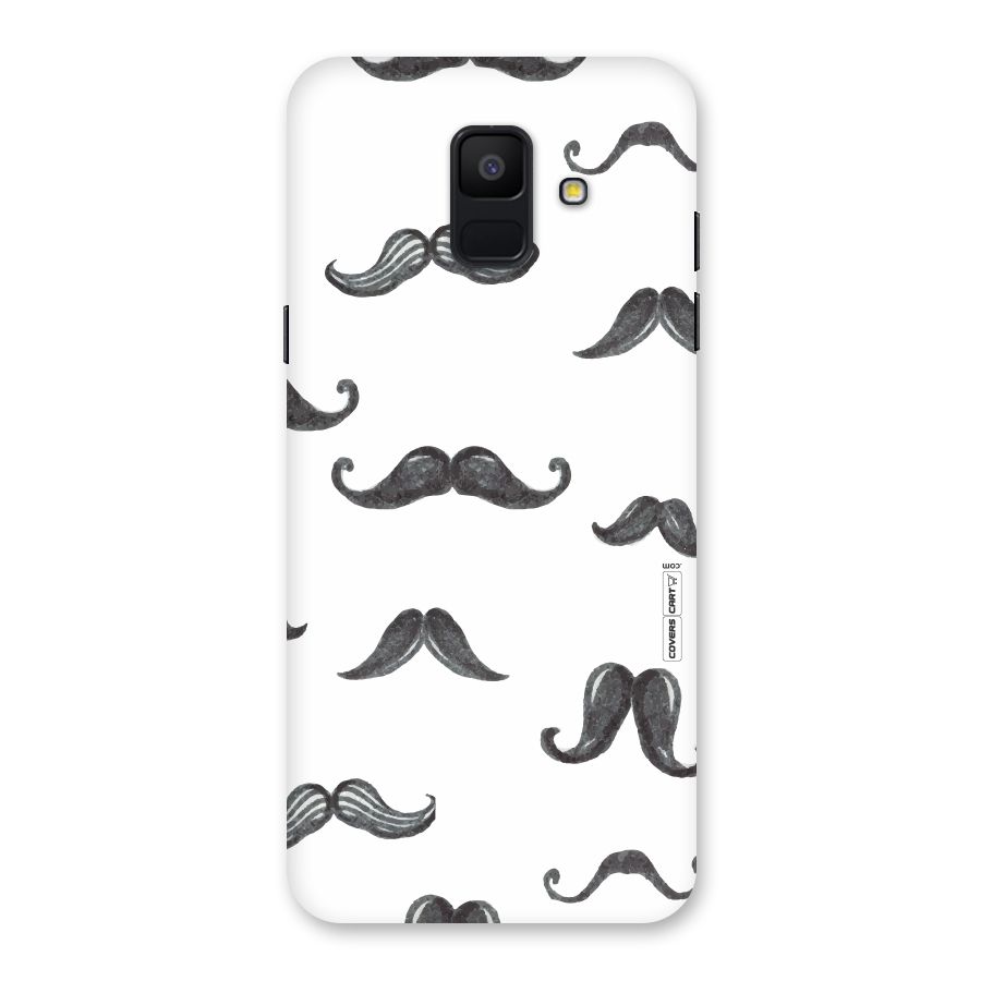 Moustache Pattern (Black) Back Case for Galaxy A6 (2018)