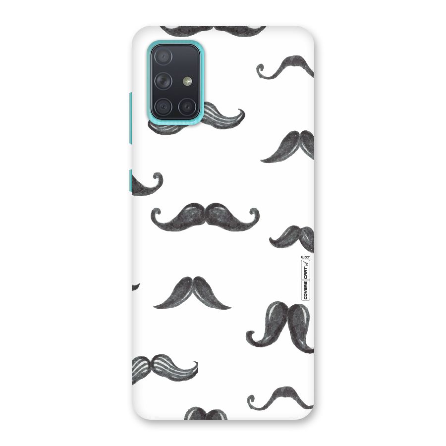 Moustache Pattern (Black) Back Case for Galaxy A71