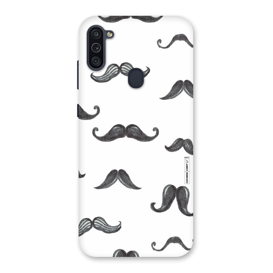 Moustache Pattern (Black) Back Case for Galaxy M11