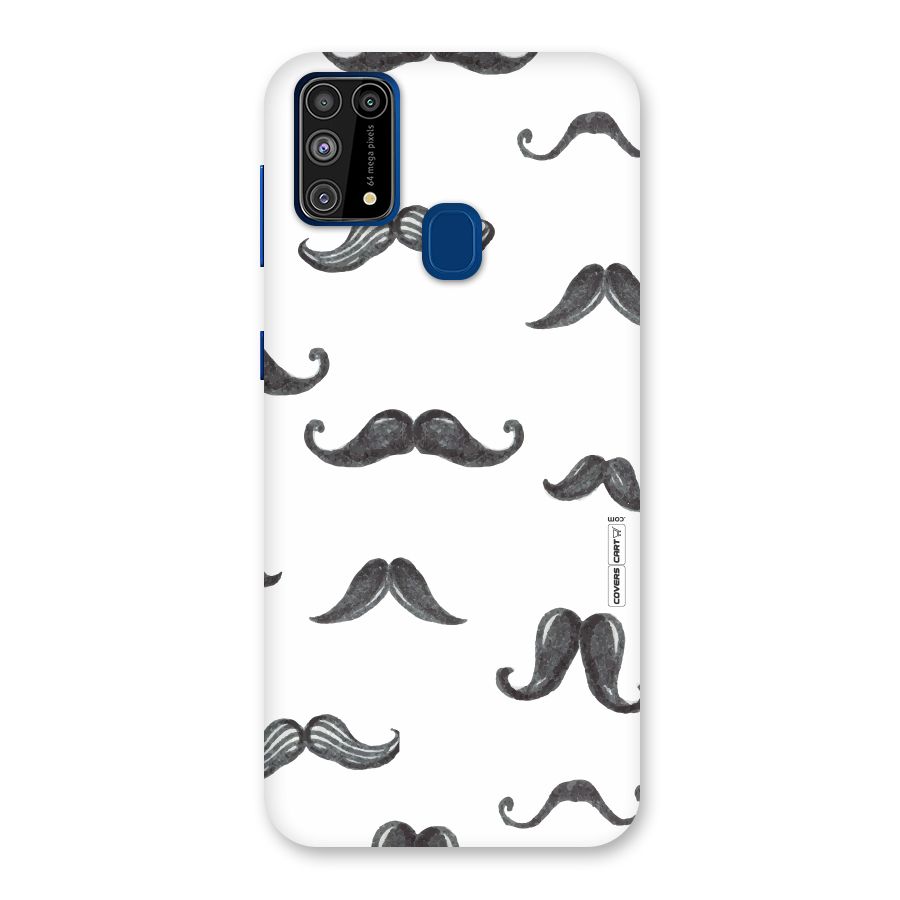 Moustache Pattern (Black) Back Case for Galaxy M31