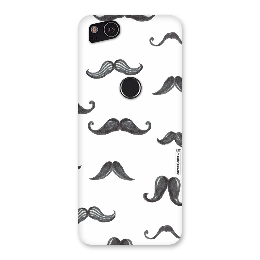 Moustache Pattern (Black) Back Case for Google Pixel 2