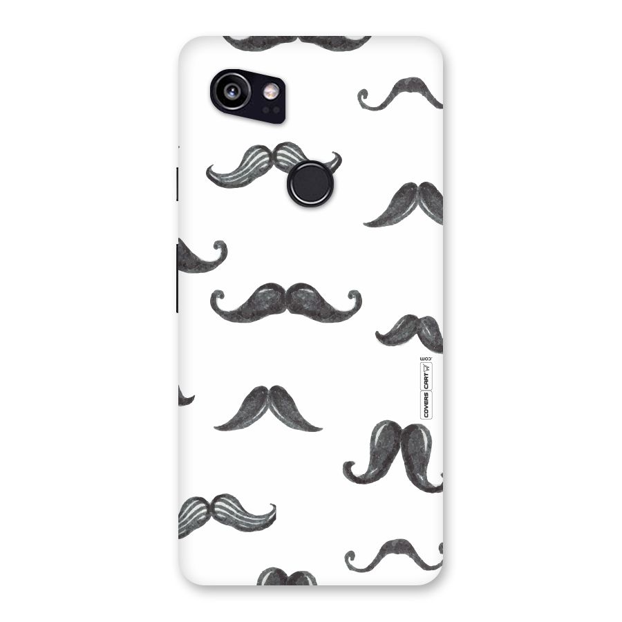 Moustache Pattern (Black) Back Case for Google Pixel 2 XL