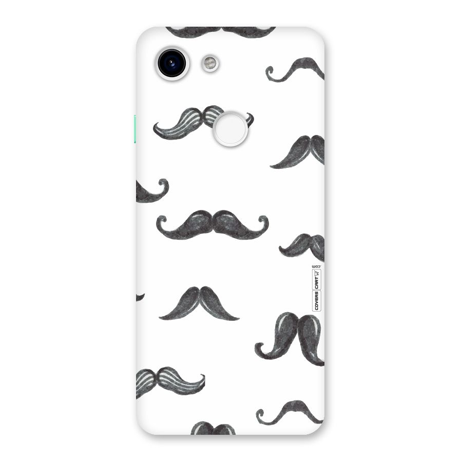 Moustache Pattern (Black) Back Case for Google Pixel 3