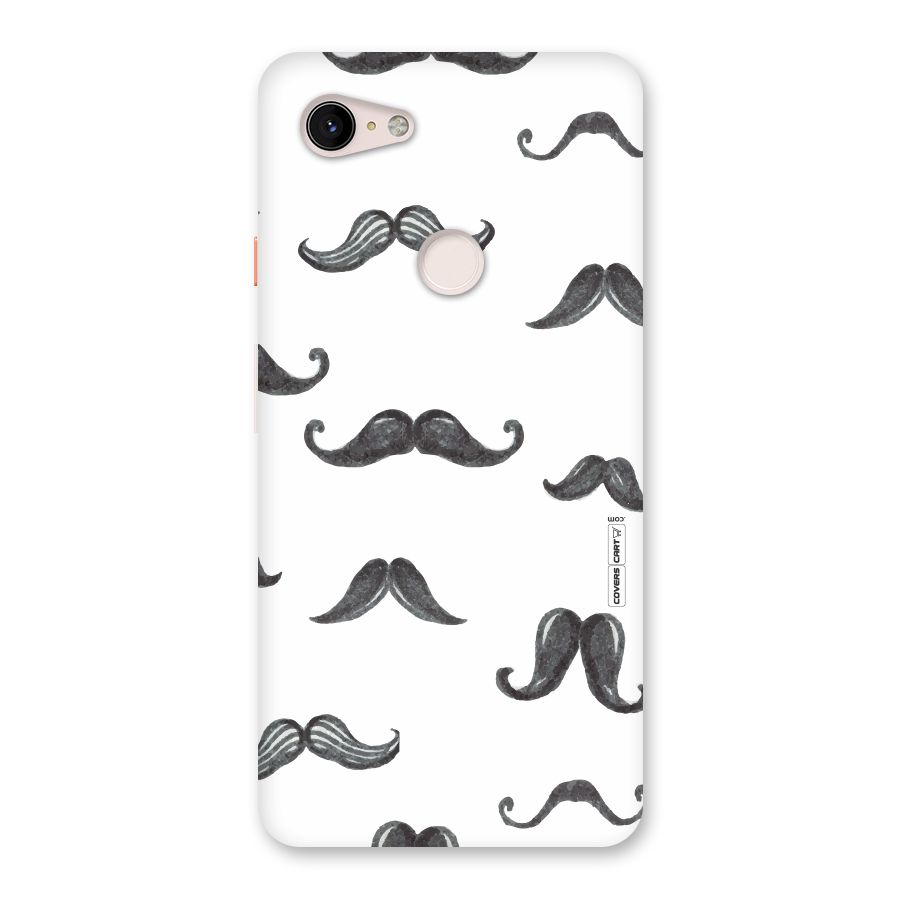 Moustache Pattern (Black) Back Case for Google Pixel 3 XL