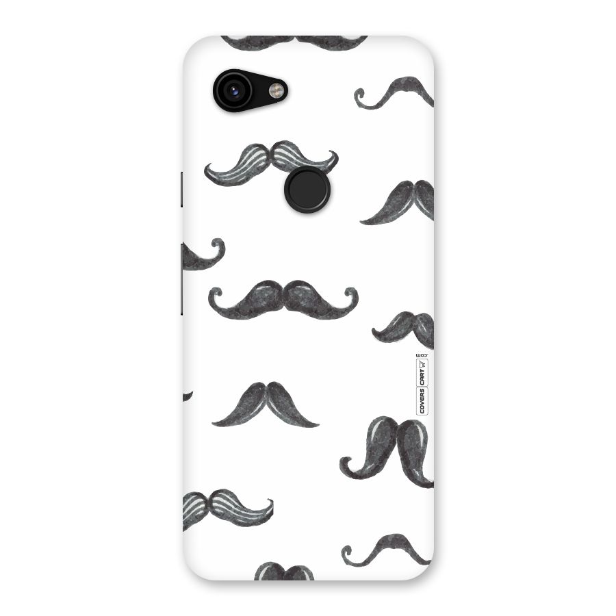 Moustache Pattern (Black) Back Case for Google Pixel 3a