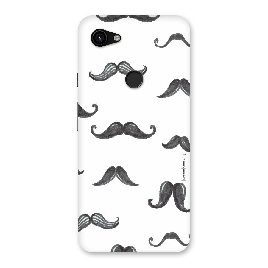 Moustache Pattern (Black) Back Case for Google Pixel 3a XL