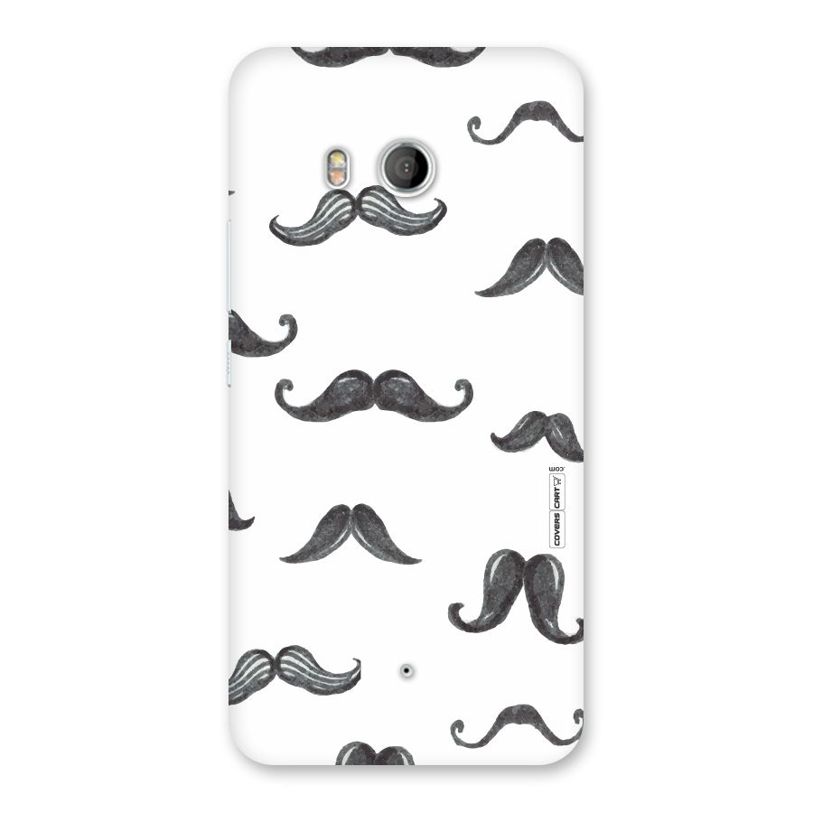 Moustache Pattern (Black) Back Case for HTC U11