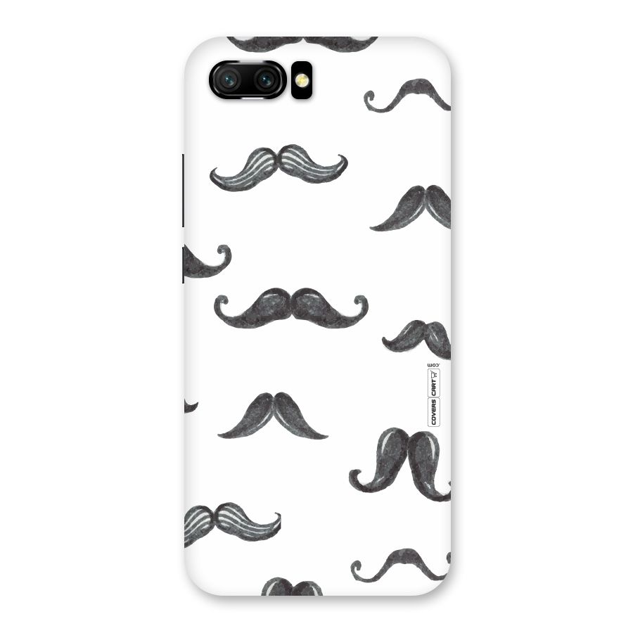 Moustache Pattern (Black) Back Case for Honor 10