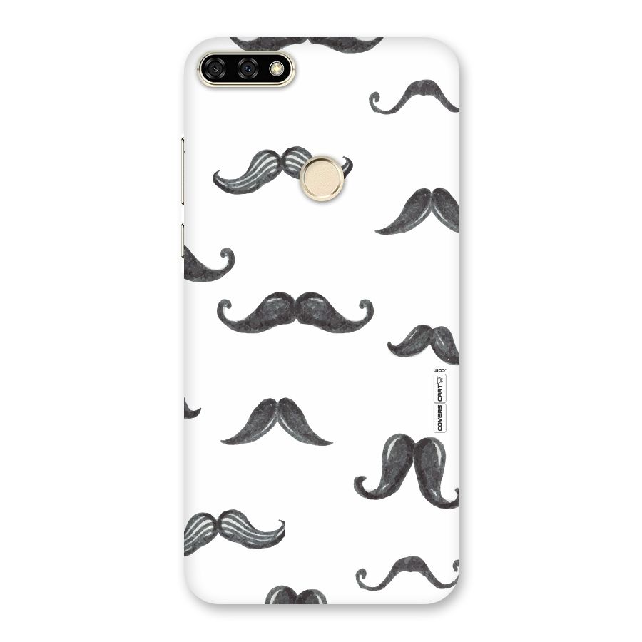 Moustache Pattern (Black) Back Case for Honor 7A