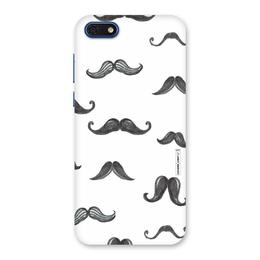 Moustache Pattern (Black) Back Case for Honor 7s