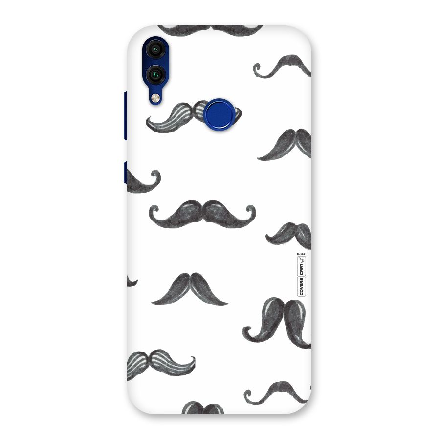 Moustache Pattern (Black) Back Case for Honor 8C