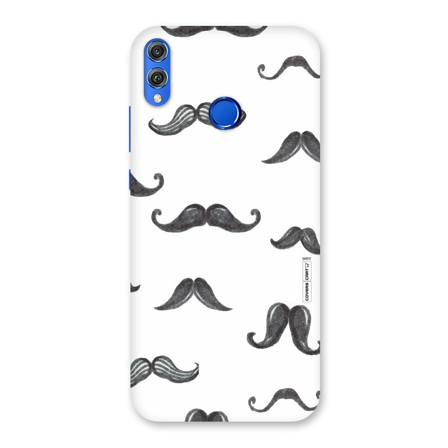 Moustache Pattern (Black) Back Case for Honor 8X