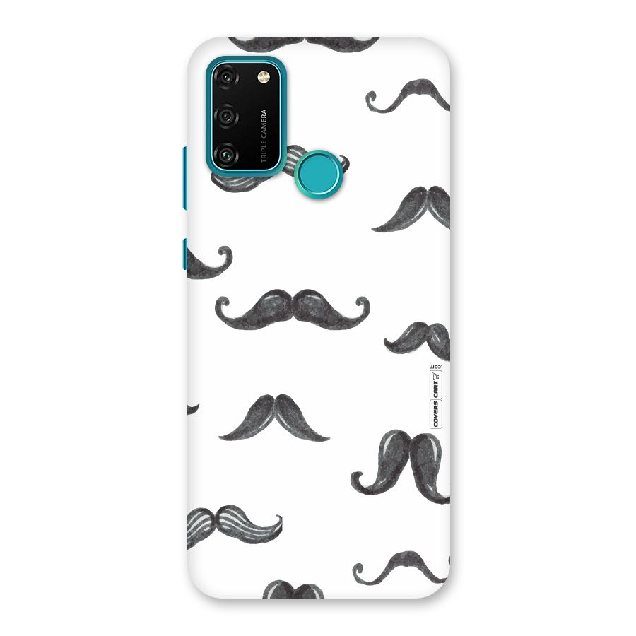 Moustache Pattern (Black) Back Case for Honor 9A