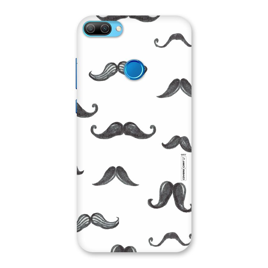 Moustache Pattern (Black) Back Case for Honor 9N
