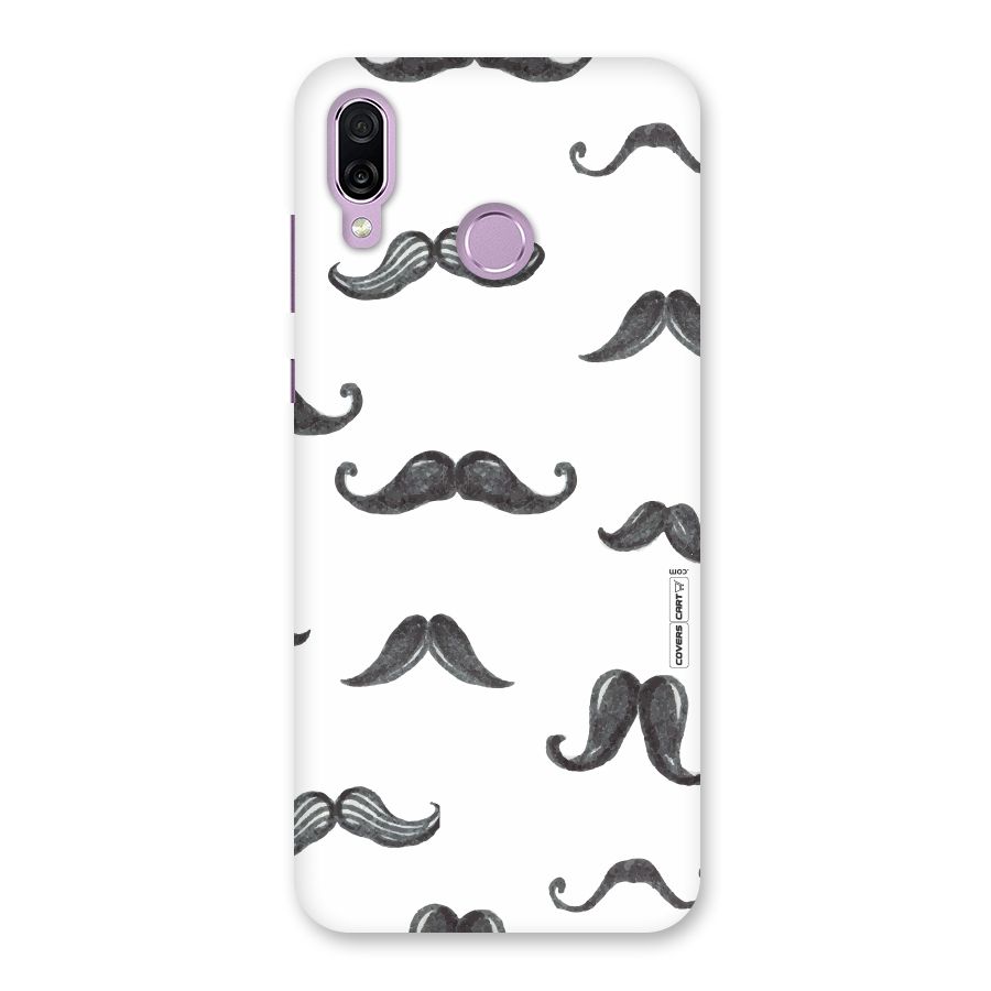 Moustache Pattern (Black) Back Case for Honor Play