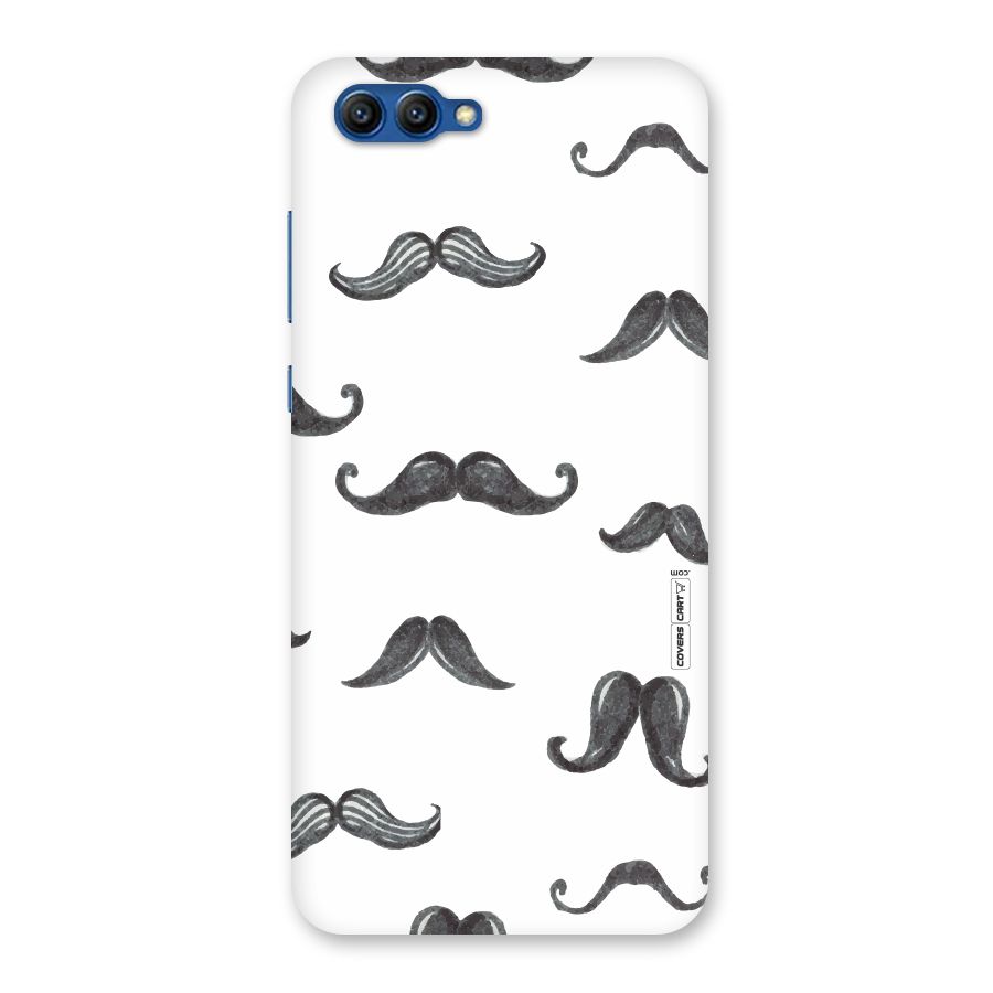 Moustache Pattern (Black) Back Case for Honor View 10