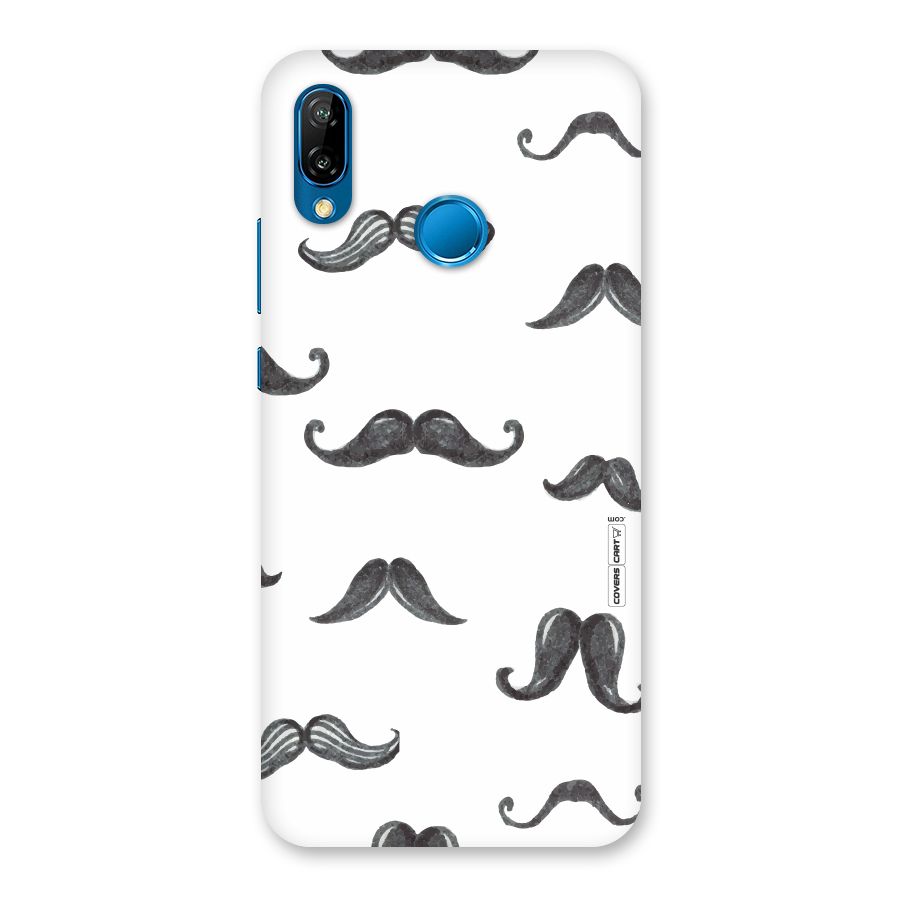 Moustache Pattern (Black) Back Case for Huawei P20 Lite
