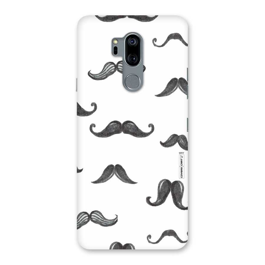Moustache Pattern (Black) Back Case for LG G7