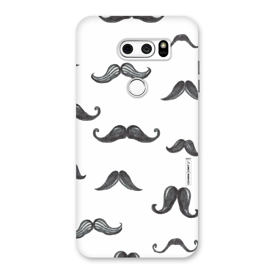 Moustache Pattern (Black) Back Case for LG V30