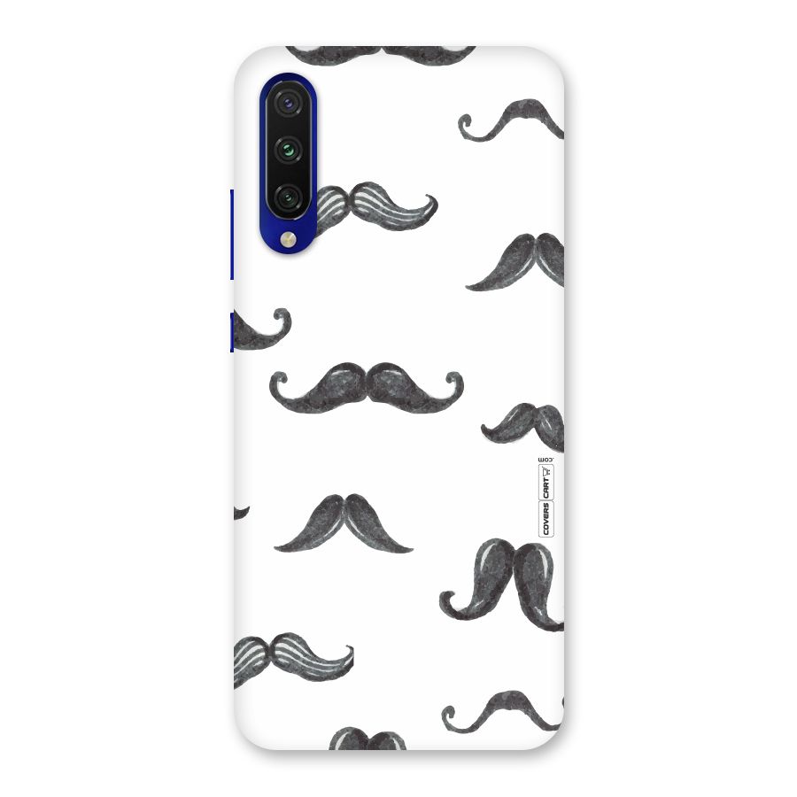 Moustache Pattern (Black) Back Case for Mi A3