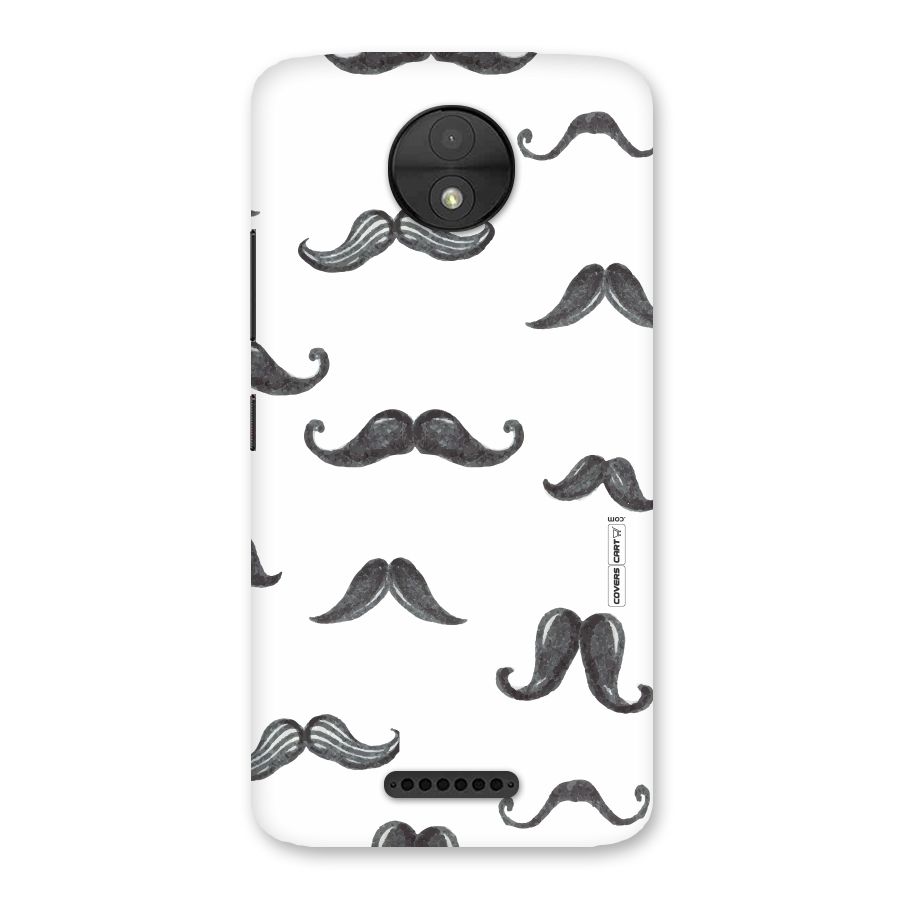 Moustache Pattern (Black) Back Case for Moto C