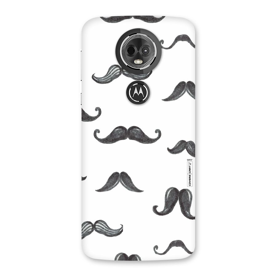 Moustache Pattern (Black) Back Case for Moto E5 Plus