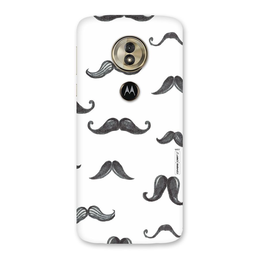 Moustache Pattern (Black) Back Case for Moto G6 Play