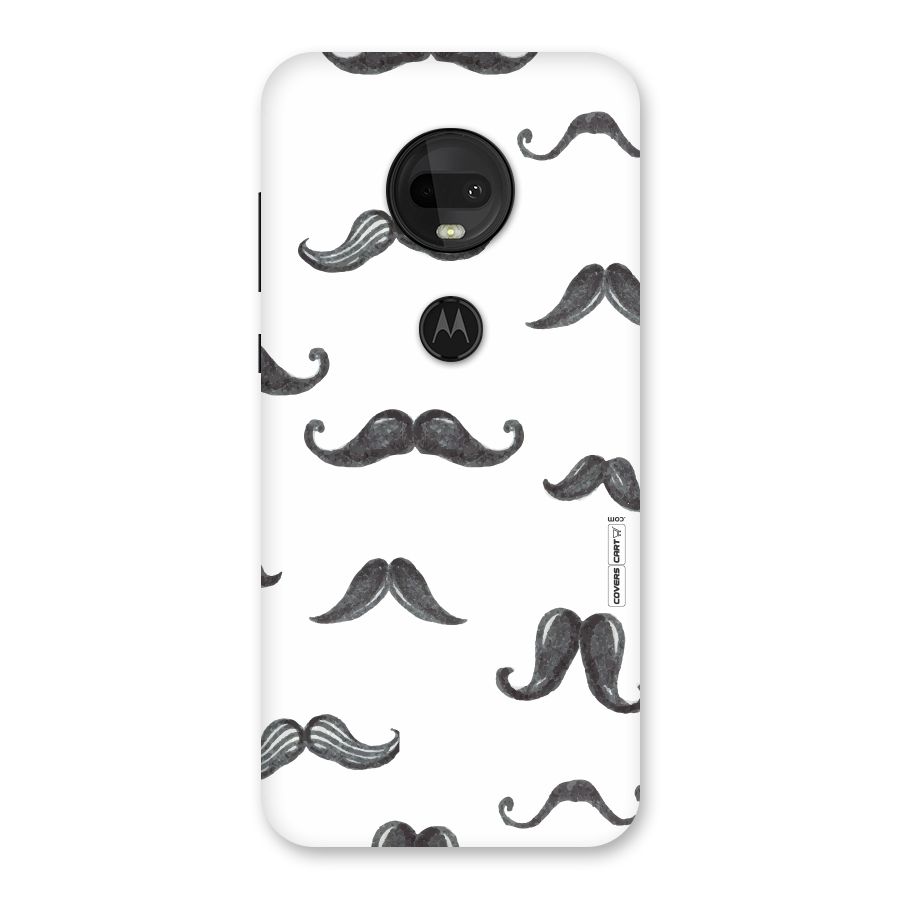 Moustache Pattern (Black) Back Case for Moto G7