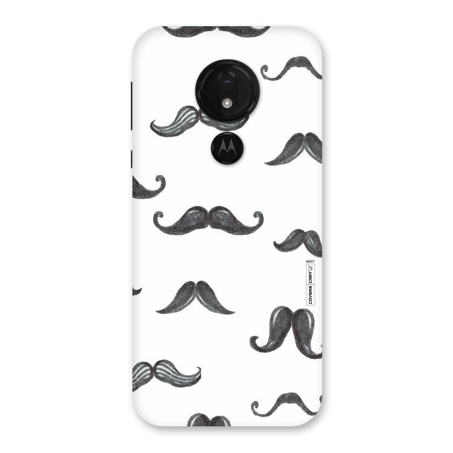 Moustache Pattern (Black) Back Case for Moto G7 Power