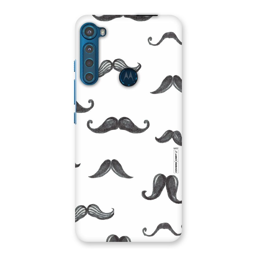 Moustache Pattern (Black) Back Case for Motorola One Fusion Plus
