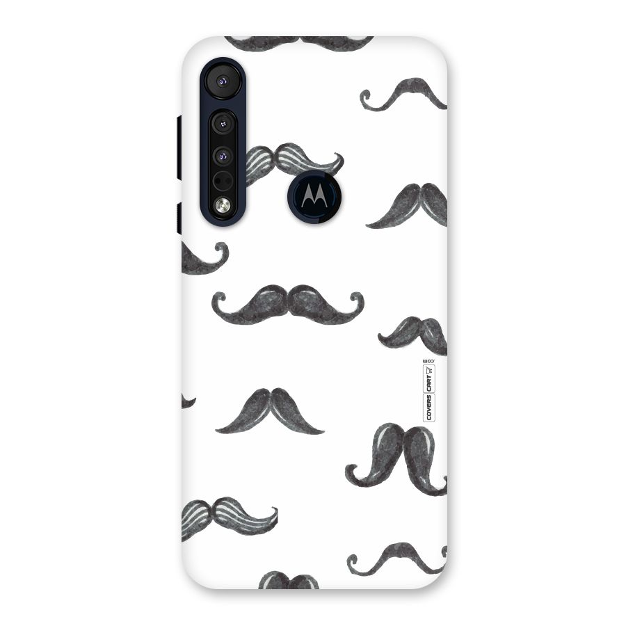Moustache Pattern (Black) Back Case for Motorola One Macro